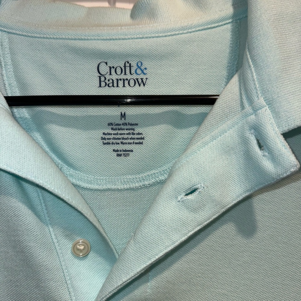 Croft & Barrow Men's Sky Blue Polo Shirt - Picture 2 of 2